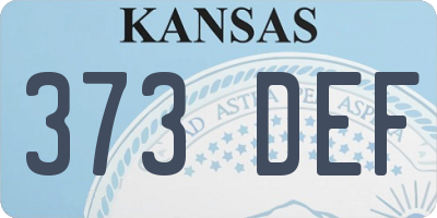 KS license plate 373DEF