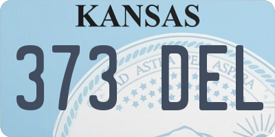 KS license plate 373DEL