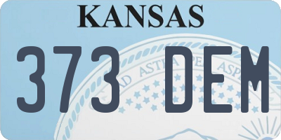 KS license plate 373DEM
