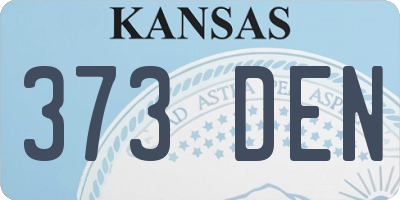 KS license plate 373DEN