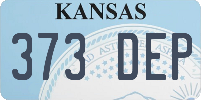 KS license plate 373DEP