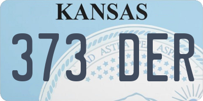 KS license plate 373DER