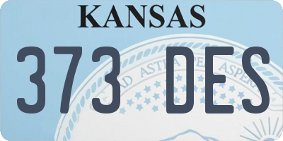 KS license plate 373DES