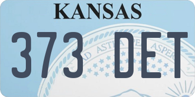 KS license plate 373DET