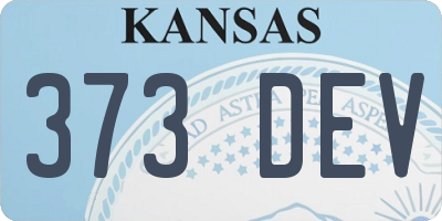 KS license plate 373DEV