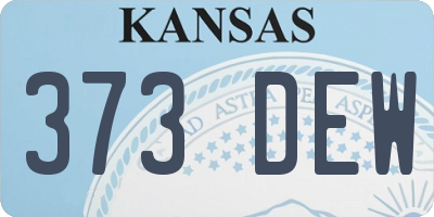 KS license plate 373DEW
