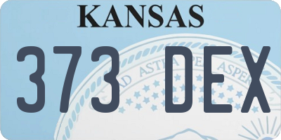 KS license plate 373DEX