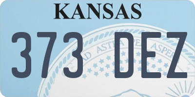 KS license plate 373DEZ