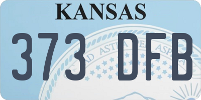 KS license plate 373DFB