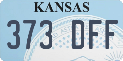 KS license plate 373DFF