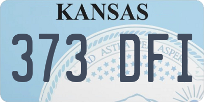 KS license plate 373DFI