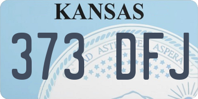 KS license plate 373DFJ
