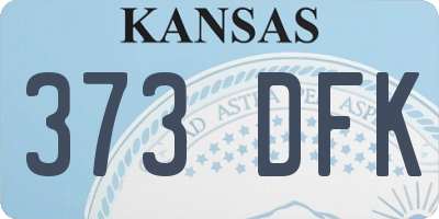 KS license plate 373DFK