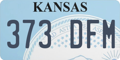 KS license plate 373DFM