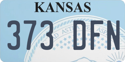 KS license plate 373DFN