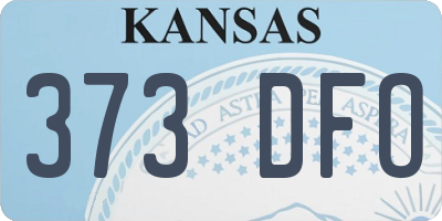 KS license plate 373DFO