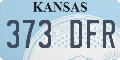 KS license plate 373DFR