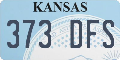KS license plate 373DFS