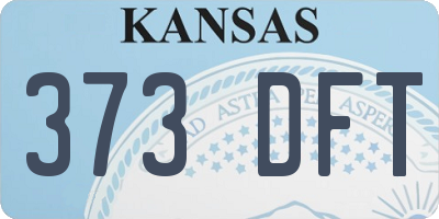 KS license plate 373DFT