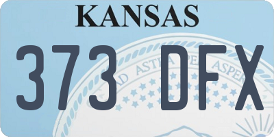 KS license plate 373DFX
