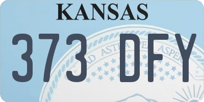 KS license plate 373DFY