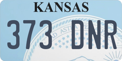 KS license plate 373DNR