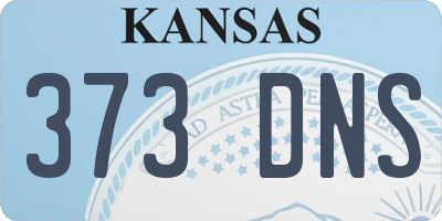 KS license plate 373DNS