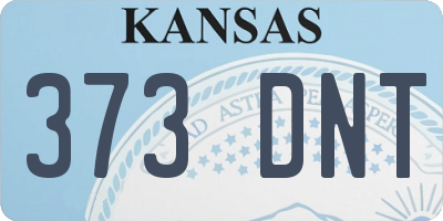 KS license plate 373DNT