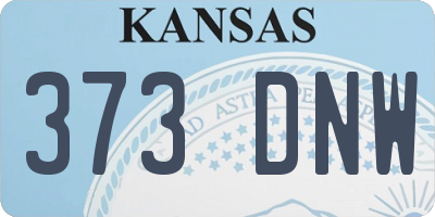 KS license plate 373DNW