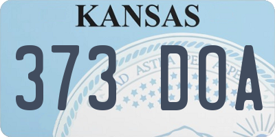 KS license plate 373DOA