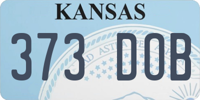 KS license plate 373DOB