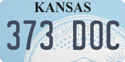 KS license plate 373DOC