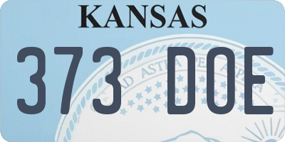 KS license plate 373DOE