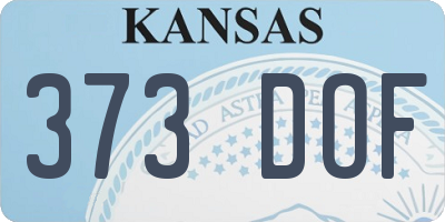 KS license plate 373DOF