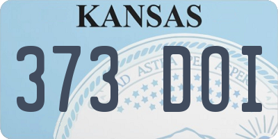KS license plate 373DOI