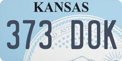 KS license plate 373DOK