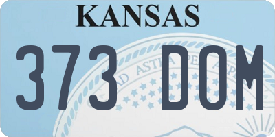 KS license plate 373DOM