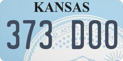 KS license plate 373DOO