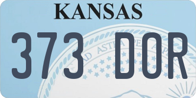 KS license plate 373DOR