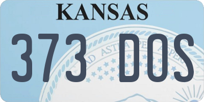 KS license plate 373DOS