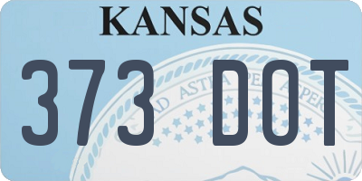 KS license plate 373DOT
