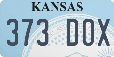 KS license plate 373DOX