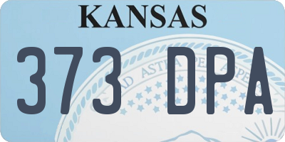 KS license plate 373DPA