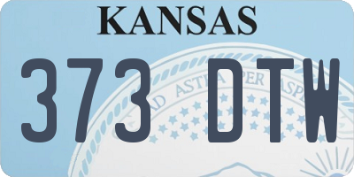 KS license plate 373DTW