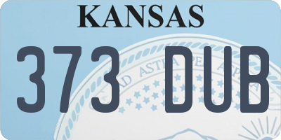 KS license plate 373DUB