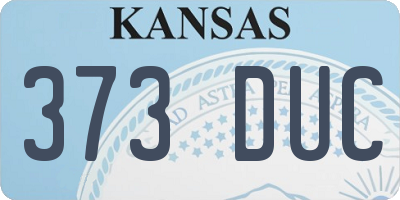 KS license plate 373DUC