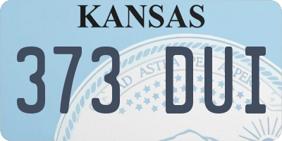 KS license plate 373DUI