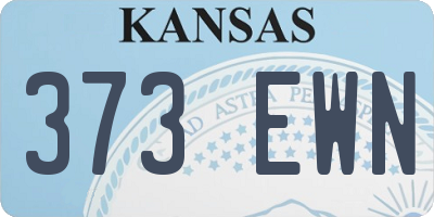 KS license plate 373EWN
