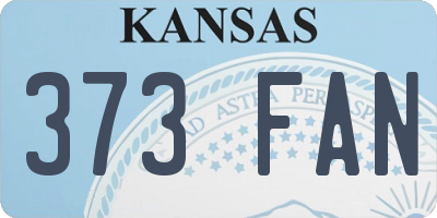 KS license plate 373FAN