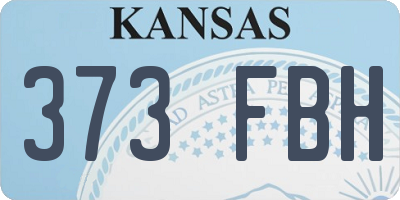 KS license plate 373FBH